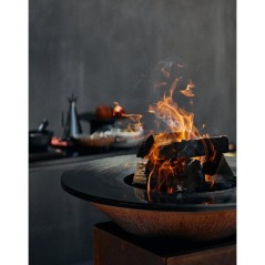 Brasero plancha - Bois - OFYR - 75 - Corten