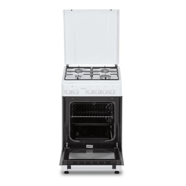 Cuisiniere gaz OCEANIC OCEACG50GW - 4 feux - L49,8 xP61 xH 86 cm - Blanc