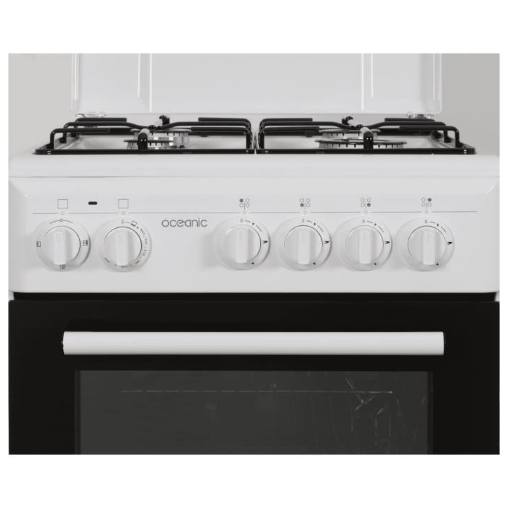 Cuisiniere gaz OCEANIC OCEACG50GW - 4 feux - L49,8 xP61 xH 86 cm - Blanc