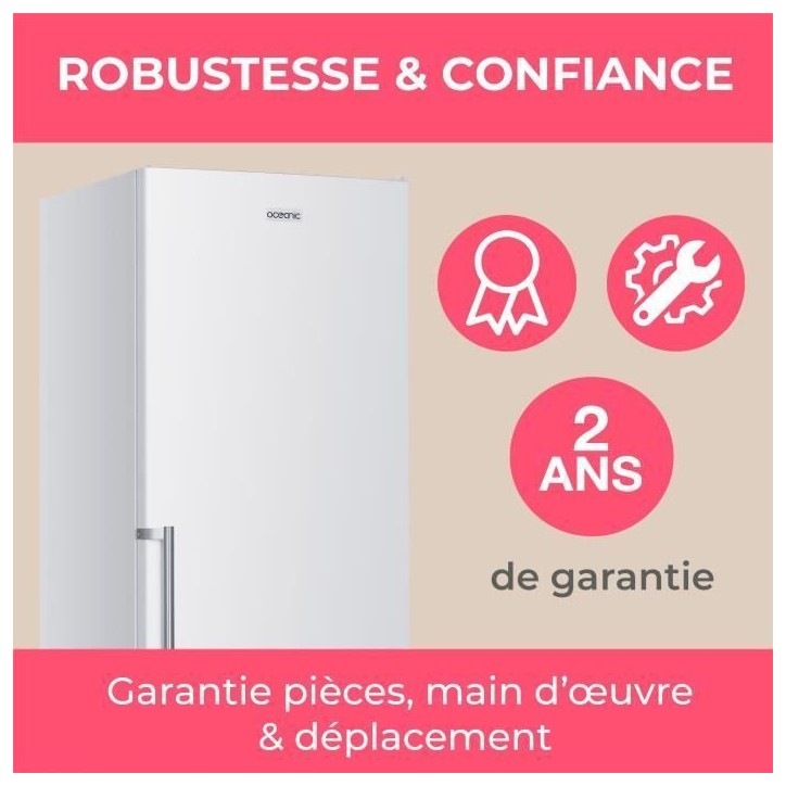 Réfrigérateur combiné - OCEANIC - OCEAFC262STDW - 262 L - Classe D - 55 x 56 x 180 cm - Blanc