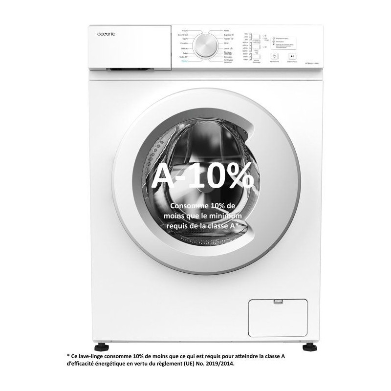 Lave-linge 6 kg - 1000 trs/min - 16 progs dont 1 vapeur - L59,5 x P 41