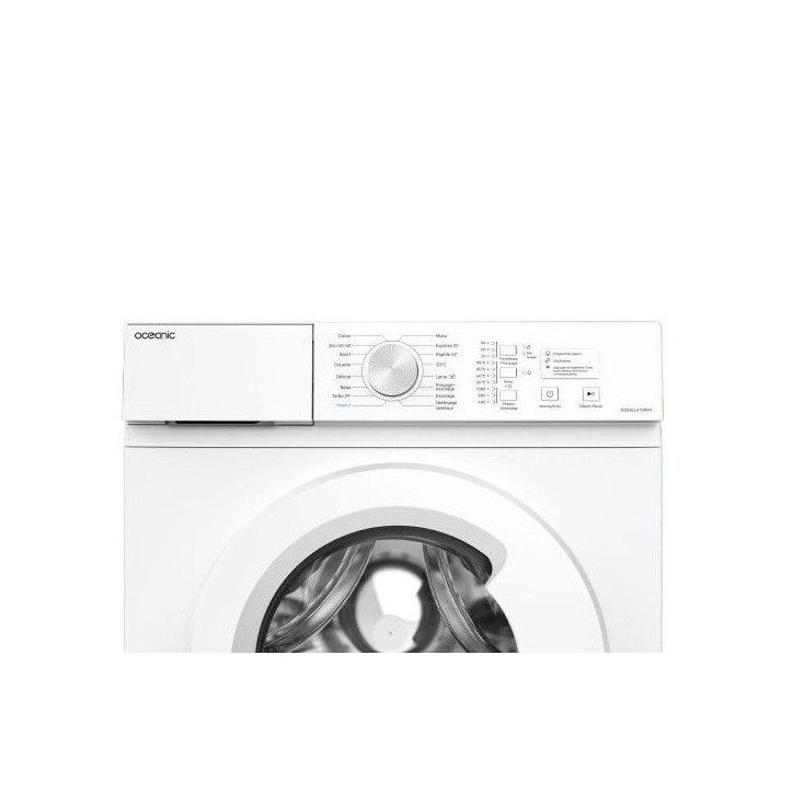 Lave-linge 6 kg - 1000 trs/min - 16 progs dont 1 vapeur - L59,5 x P 41 x H 85 cm - Classe A - blanc