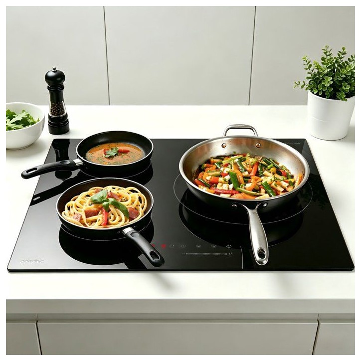 Table de cuisson a induction - OCEANIC - 3 foyers - 6500W - L60 x P52 cm - OCEATI3Z7B2 Table de cuisson a induction - OCEANIC - 3 foyers - 6500W - L60 x P52 cm - OCEATI3Z7B2