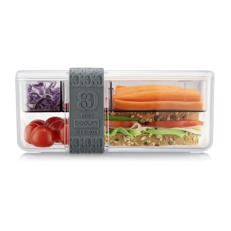 Lunch box compartimentée - BODUM - Bistro - Couverts - Gris Lunch box compartimentée - BODUM - Bistro - Couverts - Gris