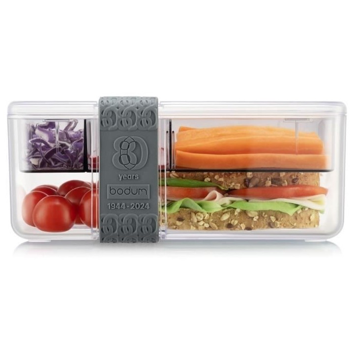 Lunch box compartimentée - BODUM - Bistro - Couverts - Gris Lunch box compartimentée - BODUM - Bistro - Couverts - Gris