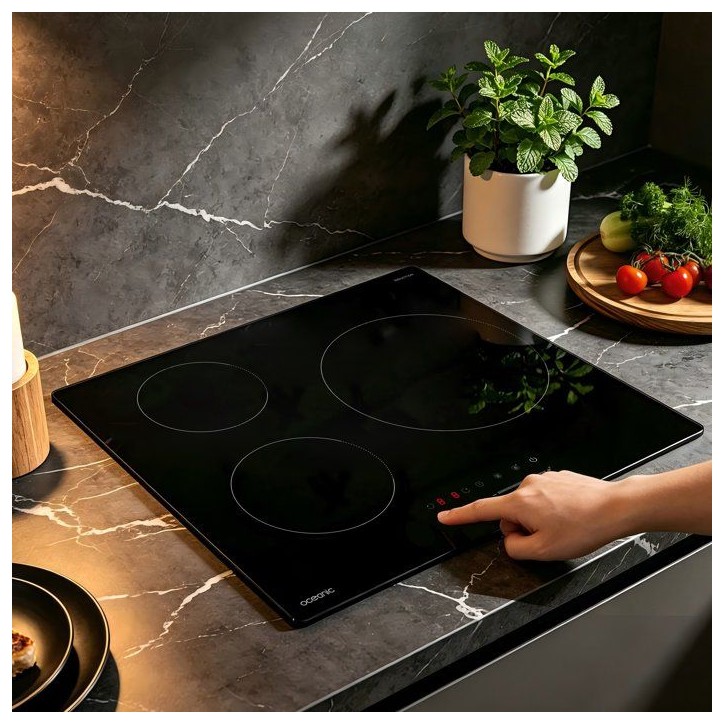 Table de cuisson a induction - OCEANIC - 3 foyers - 6500W - L60 x P52 cm - OCEATI3Z7B2 Table de cuisson a induction - OCEANIC - 3 foyers - 6500W - L60 x P52 cm - OCEATI3Z7B2