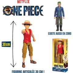 Figurine - ONE PIECE - Luffy - 30 cm - Articulée - Netflix