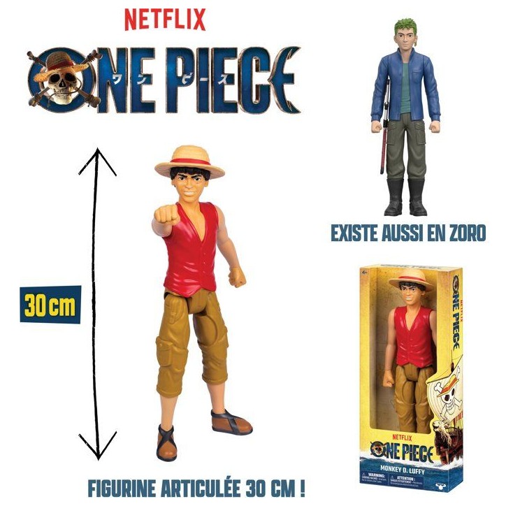 Figurine - ONE PIECE - Luffy - 30 cm - Articulée - Netflix
