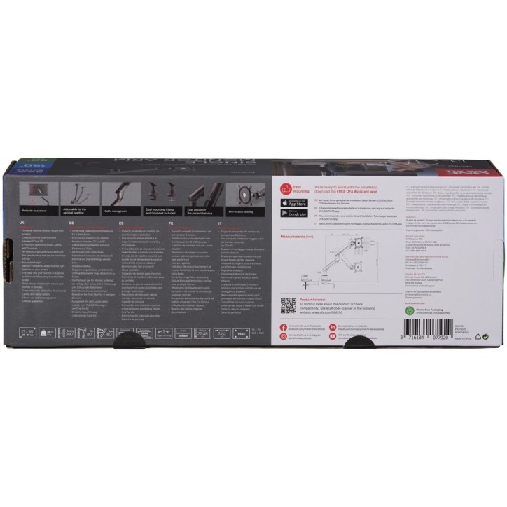 Support moniteur Dynamic - ONE FOR ALL - Vesa 100 - Simple Bras - 13 et 32'' - 8kgs max - Hauteur réglable - Noir Support moniteur Dynamic - ONE FOR ALL - Vesa 100 - Simple Bras - 13 et 32'' - 8kgs max - Hauteur réglable - Noir