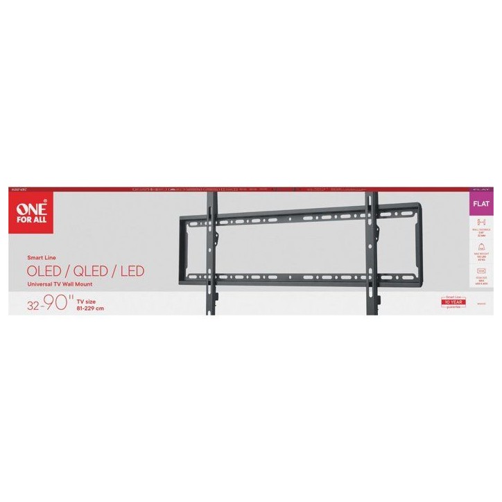 Support mural TV - SMART - WM2615 - Fixe - Distance au mur 22 mm - TV 32 a 90 pouces Support mural TV - SMART - WM2615 - Fixe - Distance au mur 22 mm - TV 32 a 90 pouces