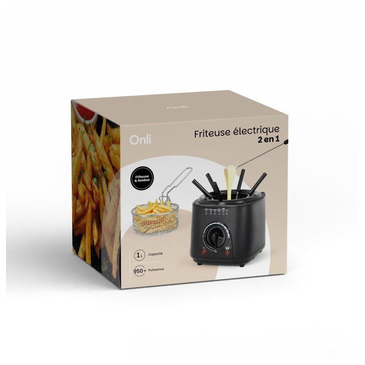 Friteuse & fondue - ONLI - ON1019N - 2 en 1 - 1 L Friteuse & fondue - ONLI - ON1019N - 2 en 1 - 1 L