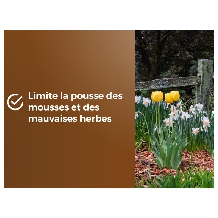 Paillage Massifs & Fleurs - OR BRUN - OBRPCLA6U - 6L - Plaquettes de bois naturel