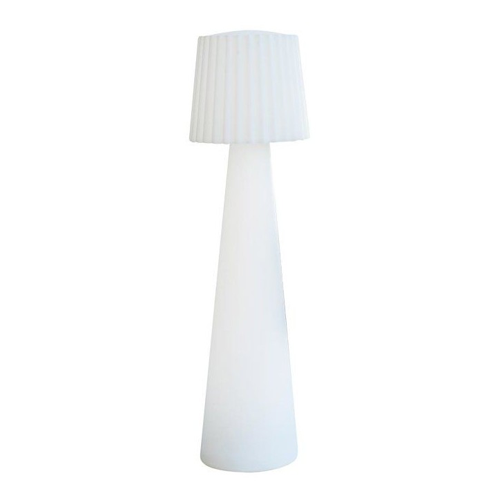 Lampadaire extérieur sans fil - LUMISKY - LADY C110 - LED multicolore dimmable - Abat-jour ondulé - Télécommande - H110 cm