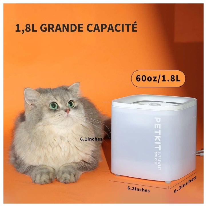 Fontaine a eau pour chat - EVERSWEET - SOLO - Cybertail - Blanc