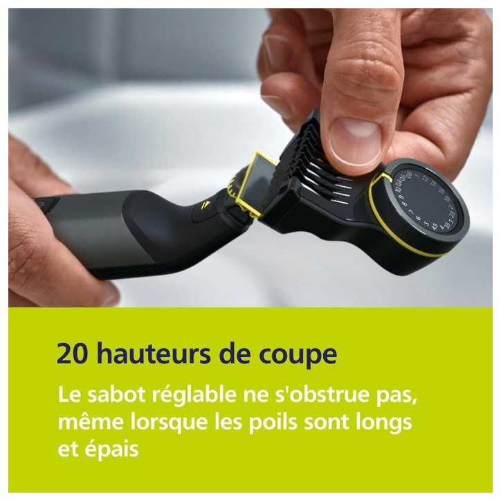 Tondeuse barbe & corps - PHILIPS - OneBlade Pro 360 - 2 lames - Sabot 14-en-1 - Autonomie 90 min Tondeuse barbe & corps - PHILIPS - OneBlade Pro 360 - 2 lames - Sabot 14-en-1 - Autonomie 90 min