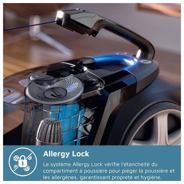 Aspirateur sans sac - PHILIPS - FC9745/09 - Aspirateur Série 7000 - 900W - PowerCyclone 8 - Bleu foncé