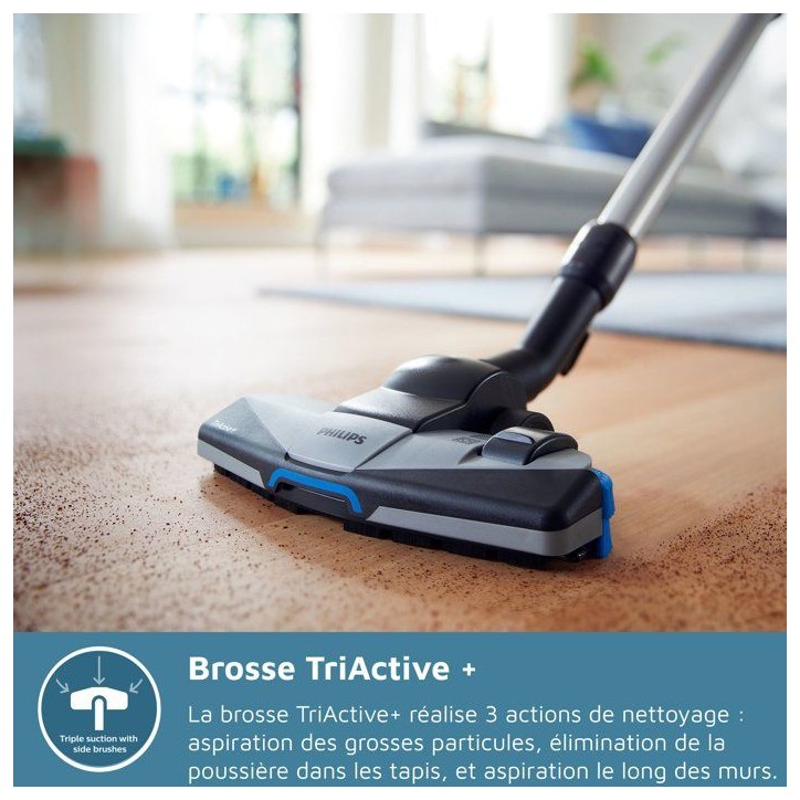 Aspirateur sans sac - PHILIPS - FC9745/09 - Aspirateur Série 7000 - 900W - PowerCyclone 8 - Bleu foncé