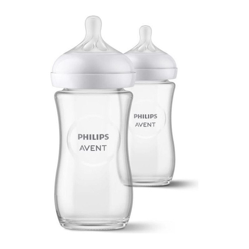 Lot de 2 Biberons Natural 3.0 PHILIPS AVENT SCY933/02 - 240 ml - En ve