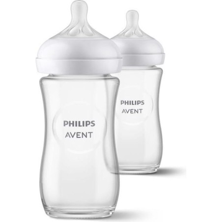 Lot de 2 Biberons Natural 3.0 PHILIPS AVENT SCY933/02 - 240 ml - En ve