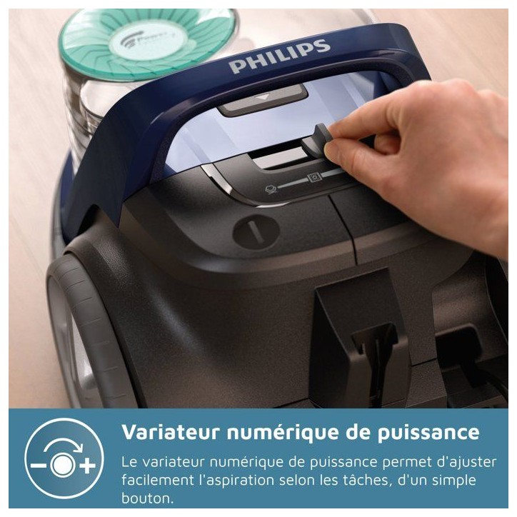 Aspirateur sans sac - PHILIPS - FC9557/09 - Aspirateur Série 5000 - 900W - LED - Noir intense
