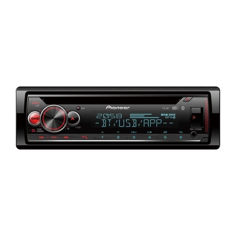 Autoradio - PIONEER - 1DIN - CD - Bluetooth - DAB - USB - Connecté vi