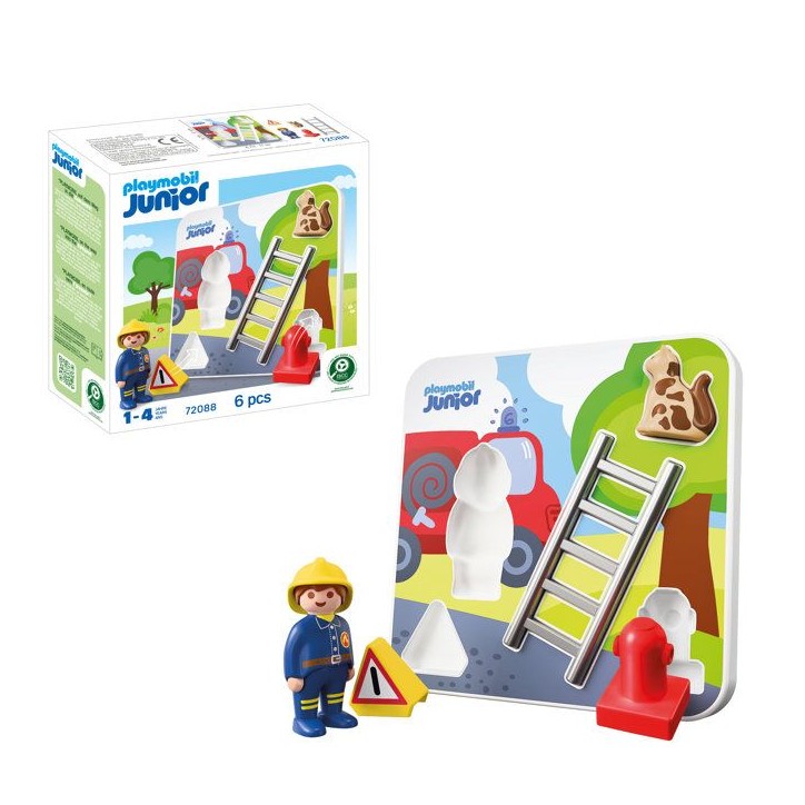 PLAYMOBIL Junior 72088 Puzzle pompiers