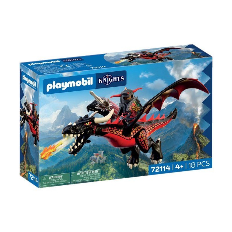 PLAYMOBIL 72114 Dragon noir & chevalier, Adventure les chevaliers, 18