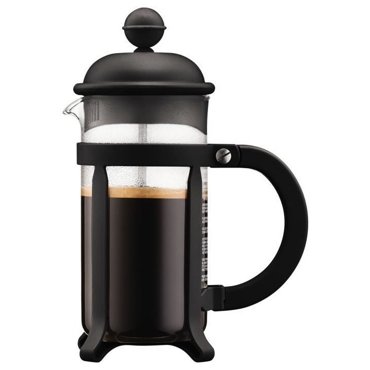 Cafetiere a piston - BODUM - Java - Monture et couvercle en plastique - 3 tasses - 0.35 l - Noir Cafetiere a piston - BODUM - Java - Monture et couvercle en plastique - 3 tasses - 0.35 l - Noir