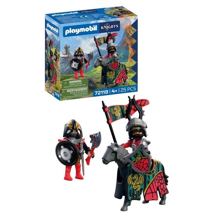 PLAYMOBIL 72118 Chef des Chevaliers du Dragon, Adventure les chevaliers, 25 pieces, des 4 ans