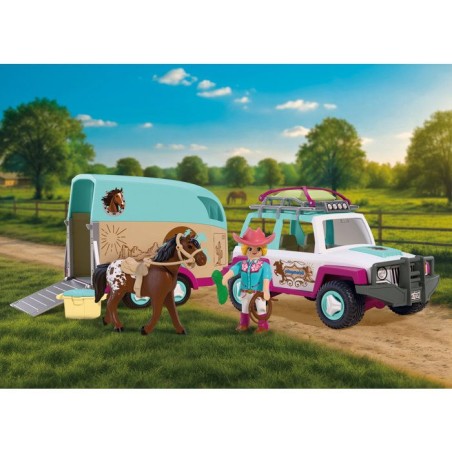 PLAYMOBIL I love horses 72129 Véhicule avec remorque a chevaux