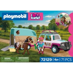 PLAYMOBIL I love horses 72129 Véhicule avec remorque a chevaux