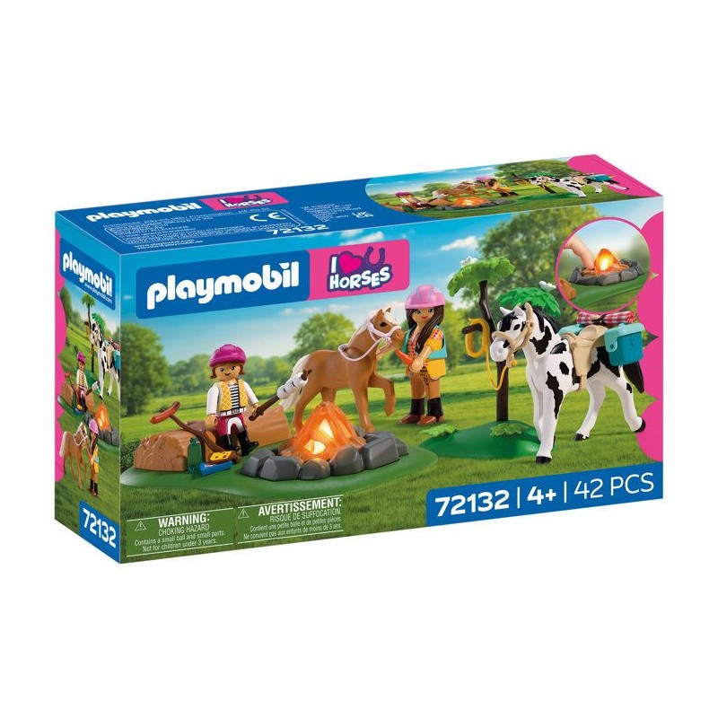 PLAYMOBIL I love horses 72132 Balade a cheval et feu de camp