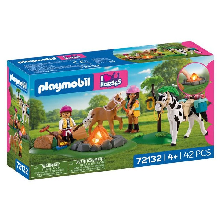 PLAYMOBIL I love horses 72132 Balade a cheval et feu de camp