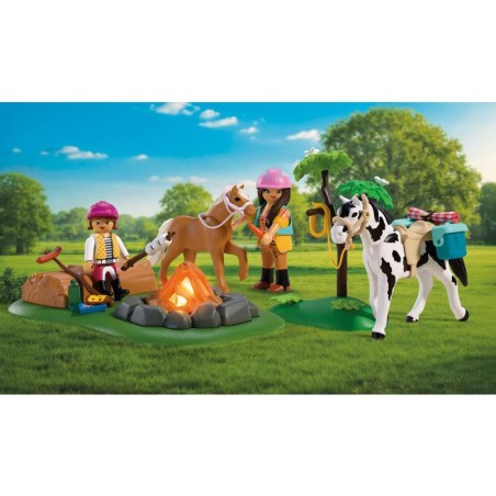 PLAYMOBIL I love horses 72132 Balade a cheval et feu de camp