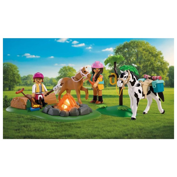 PLAYMOBIL I love horses 72132 Balade a cheval et feu de camp