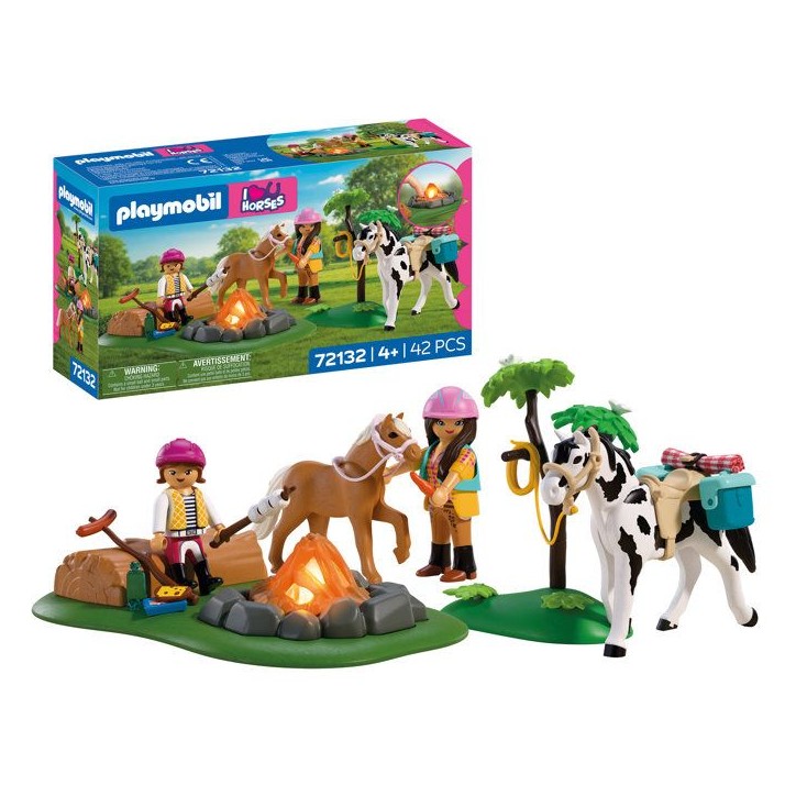 PLAYMOBIL I love horses 72132 Balade a cheval et feu de camp