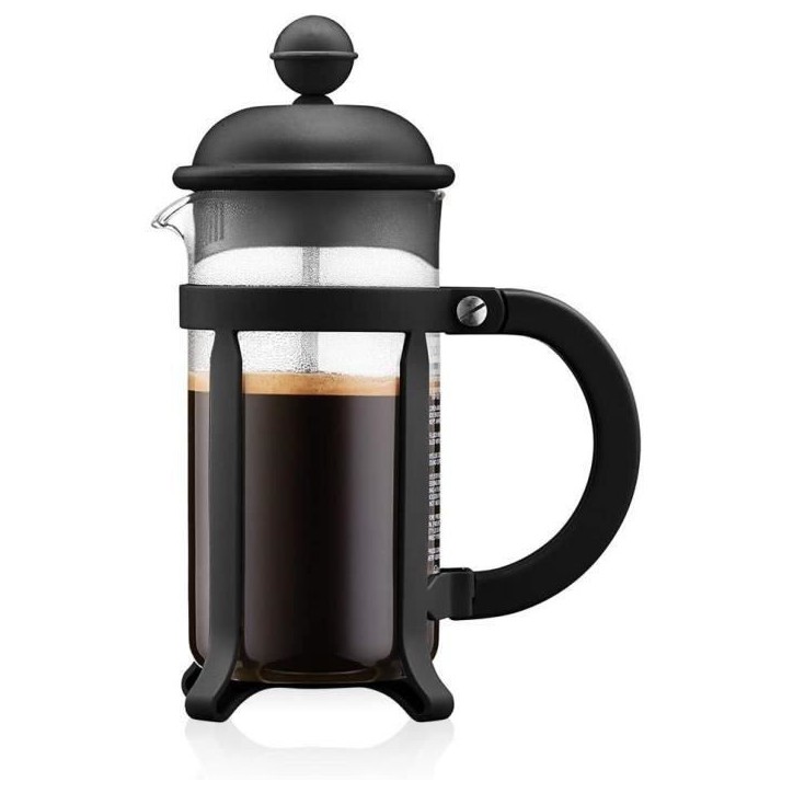 Cafetiere a piston - BODUM - Java - Monture et couvercle en plastique - 3 tasses - 0.35 l - Noir Cafetiere a piston - BODUM - Java - Monture et couvercle en plastique - 3 tasses - 0.35 l - Noir