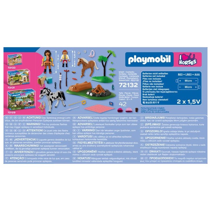 PLAYMOBIL I love horses 72132 Balade a cheval et feu de camp