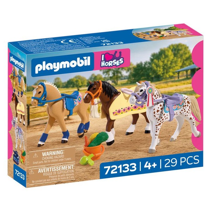 PLAYMOBIL I love horses 72133 Collection de trois chevaux