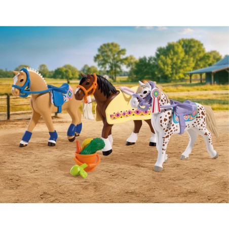 PLAYMOBIL I love horses 72133 Collection de trois chevaux