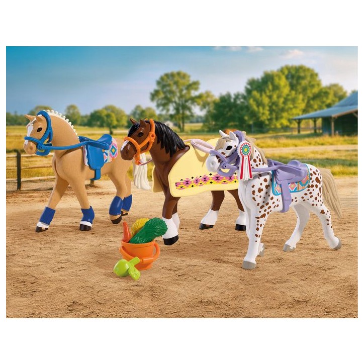 PLAYMOBIL I love horses 72133 Collection de trois chevaux