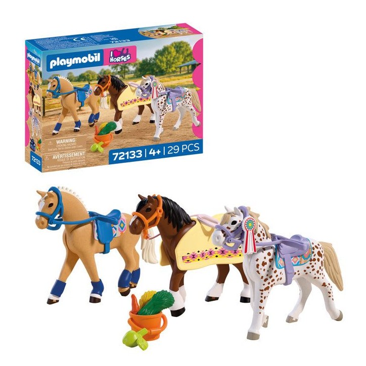 PLAYMOBIL I love horses 72133 Collection de trois chevaux