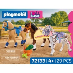 PLAYMOBIL I love horses 72133 Collection de trois chevaux