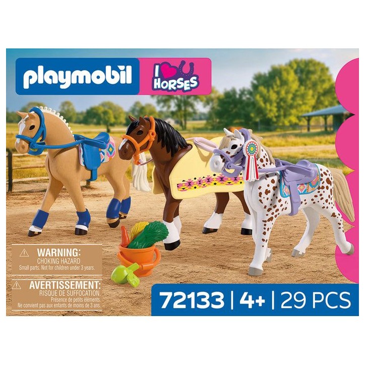 PLAYMOBIL I love horses 72133 Collection de trois chevaux