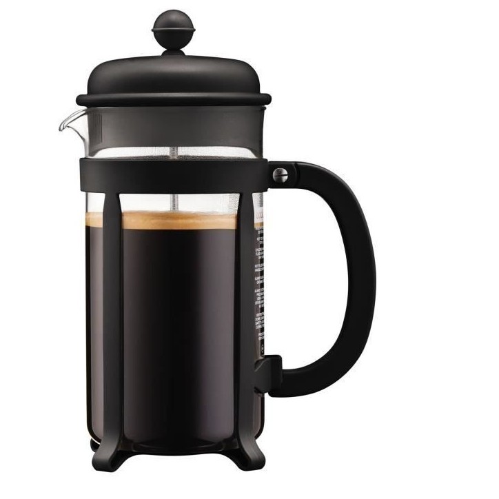 Cafetiere a piston - BODUM - Java - Monture et couvercle en plastique - 8 tasses - 1 l - Noir Cafetiere a piston - BODUM - Java - Monture et couvercle en plastique - 8 tasses - 1 l - Noir