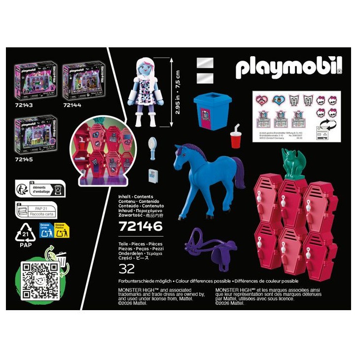 PLAYMOBIL 72146 Monster High Abbey casiers et cheval, des 4 ans