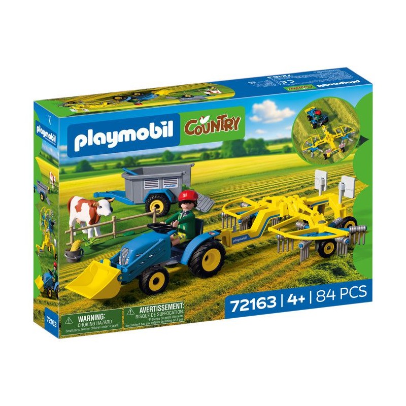 PLAYMOBIL Country 72163 Petit tracteur avec andaineur a foin