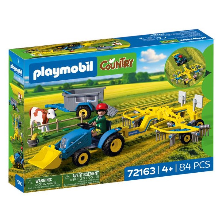 PLAYMOBIL Country 72163 Petit tracteur avec andaineur a foin