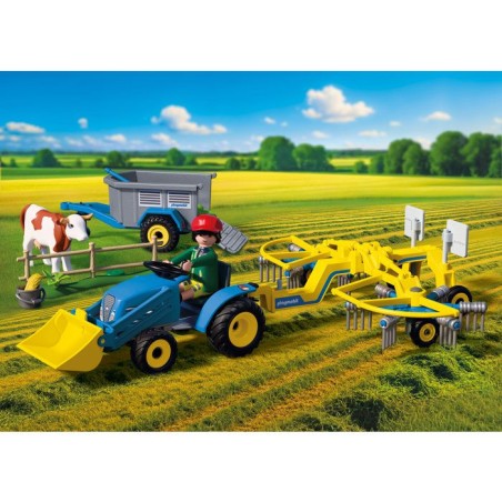 PLAYMOBIL Country 72163 Petit tracteur avec andaineur a foin