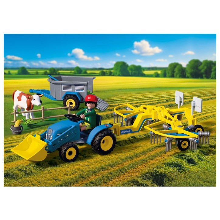 PLAYMOBIL Country 72163 Petit tracteur avec andaineur a foin